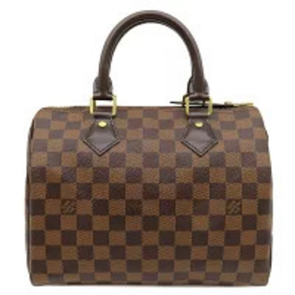 Louis Vuitton Speedy Handbag Damier Canvas Ebene Brown Boston Bag